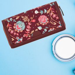 Anouk Women Floral Printed Canvas Zip Around Wallet-13