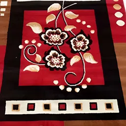 Safiya Carpet Red Floral Water Resistant Carpets-39