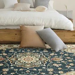Sapana Carpet-Mats Navy Blue Traditional Anti-Skid Polypropylene Carpet-image-80