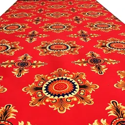 SANA CARPET Red & Gold Toned Floral Printed Anti-Skid Carpet-image-46