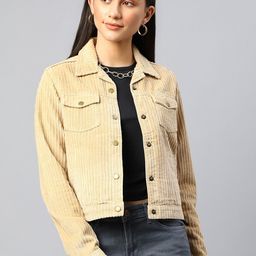 Xpose Women Beige Corduroy Lightweight Tailored Jacket-picture-17