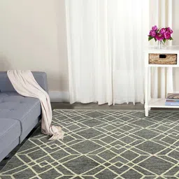 saraswatii global Beige & Grey Geometric Woolen Carpet-31
