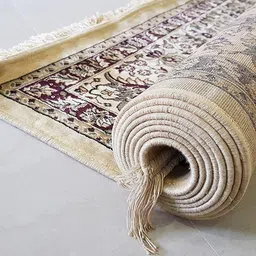 IMRA CARPET Cream-Coloured Floral Polyester Carpet-image-8