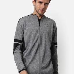 Campus Sutra Men Grey & Black Windcheater Open Front Jacket-image-87