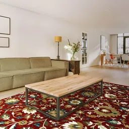 Sapana Carpet-Mats Maroon Floral Anti-Skid Polypropylene Carpet-image-34