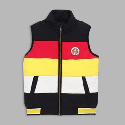 Blue Giraffe Boys Black & Red Colourblocked Padded Jacket-image-98