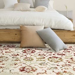 Sapana Carpet-Mats Cream-Coloured Floral Anti-Skid Polypropylene Carpet-image-91