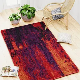 BIANCA Red & Purple Abstract Anti Skid Rug Carpet-75