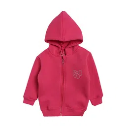 Bodycare Girls Fuchsia Solid Lightweight Open Front Jacket-image-5