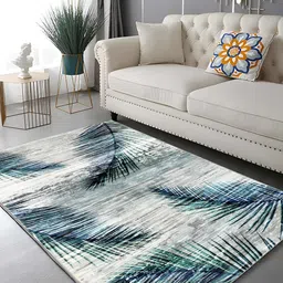 Sapana Carpet-Mats Rio Off White Floral Printed Anti Skid Rectangle Contemporary Carpet-image-98