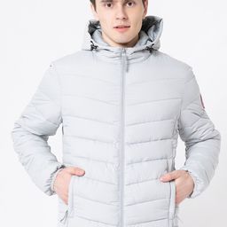 Red Tape Men Grey Solid Padded Hooded Jacket-image-46