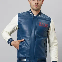Being Human Typography Printed Cotton Varsity Jacket-image-28