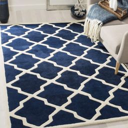 IMRA CARPET Turquoise Blue Ethnic Motifs Hand-Tufted Woollen Carpet-picture-15
