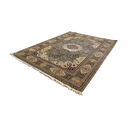 IMRA CARPET Green Floral Handmade Polyester Carpet-image-37