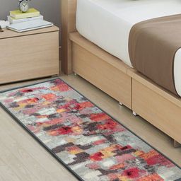 URBAN SPACE Grey & Red Printed Nylon Carpets-picture-11