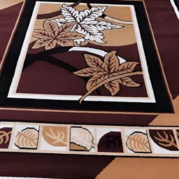 SANA CARPET Brown Floral Anti-Skid Carpet-image-37