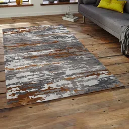 saraswatii global Grey & Brown Abstract Woolen Carpet-91