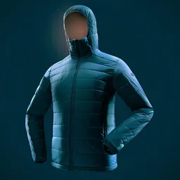 FORCLAZ By Decathlon Men Teal Green Training or Gym Padded Jacket-picture-21