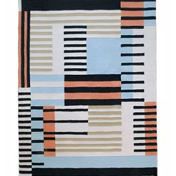 Art Avenue Blue & Black Geometric Anti-Skid Woollen Carpet-picture-16