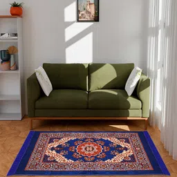 Kuber Industries Ethnic Motifs Printed Water Resistant Carpet-image-1