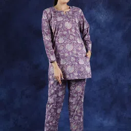 Exotic India Pure Cotton Printed Tunic With Trouser Co-Ords-picture-33