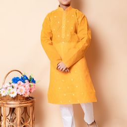 BAESD Boys Ethnic Motifs Embroidered Thread Work Detailed Straight Kurta with Pyjama-31