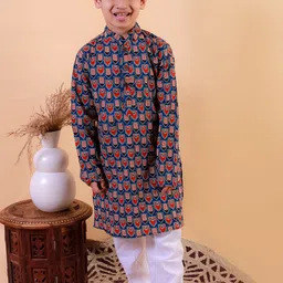 UNBIND Boys Regular Pure Cotton Kurta with Pyjamas-17