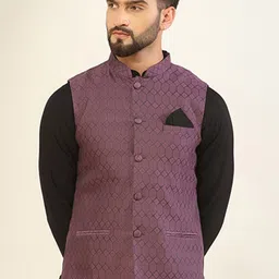 KISAH Woven Design Nehru Jacket-46
