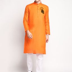 DEVOILER Ethnic Motifs Printed Regular Kurta With Pyjamas image 1
