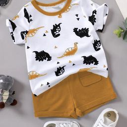 BAESD Unisex Kids Colourblocked Round Neck T-shirt With Short-image-88