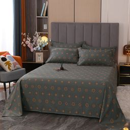 JC HOME Grey & Red Geometric 210 TC King Bedsheet-image-41