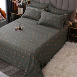 JC HOME Red & Grey Graphic Printed 210 TC King Bedsheet With 2 Pillow Covers-image-5