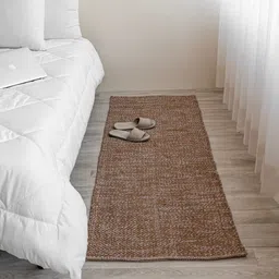 HOMEMONDE Tan & White Bohemian Herringbone Reversible Cotton Carpet-image-74