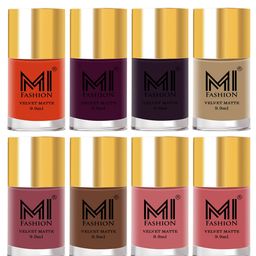 MI FASHION Set of 8 Velvet Matte Long-Lasting Vegan Nail Polish - 9.9ml each-image-66