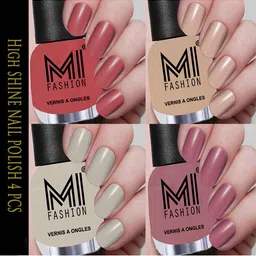 MI FASHION Set Of 4 Vernis A Ongles Ultra High Glass HD 3D Shine Nail Polish - Summer Tan, Skin Nude, Light Nude, Spring Nude-5