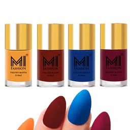 MI FASHION Set of 4 Velvet Matte Long Lasting Vegan Nail Polish - 9.9 ml each-image-75
