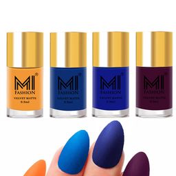 MI FASHION Set of 4 Velvet Matte Long Lasting Vegan Nail Polish - 9.9 ml each-32
