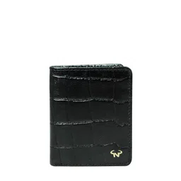 CALFNERO Men Black & Red Textured Leather Card Holder-18