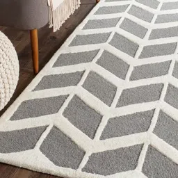 Safiya Carpet Grey Geometric Woollen Carpets-23
