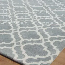 Safiya Carpet Grey Geometric Woollen Carpets-image-97