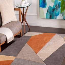 Safiya Carpet Grey Geometric Woollen Carpets-image-79