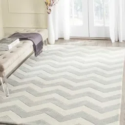 Safiya Carpet Grey Geometric Woollen Carpets-image-91