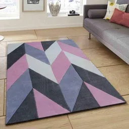 Safiya Carpet Pink Geometric Woollen Carpets-image-40