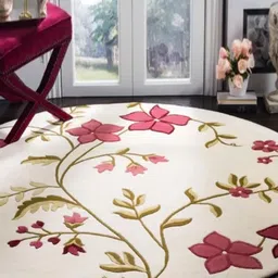 Safiya Carpet Grey Floral Hand-Tufted Woollen Carpets-image-21