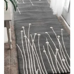 Safiya Carpet Grey Floral Hand-Tufted Woollen Carpets-image-27