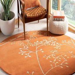 Safiya Carpet Orange Ethnic Motifs Hand-Tufted Woollen Carpets-image-39