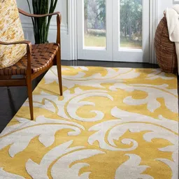 Safiya Carpet Yellow Ethnic Motifs Hand-Tufted Woollen Carpets-image-31