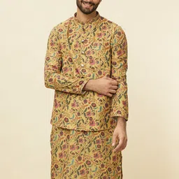 Manyavar Printed Woven Nehru Jacket-image-92
