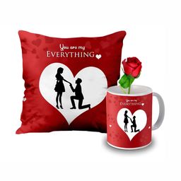 ME & YOU Red & White 3 Pieces Printed Home Gift Set-image-115