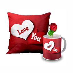ME & YOU Red & White 3 Pieces Printed Home Gift Set-image-110